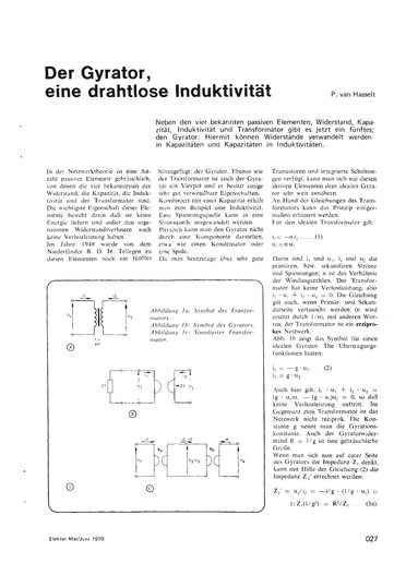  Der Gyrator, eine drahtlose Induktivit&auml;t (als Filter) 