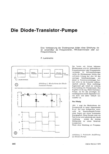  Die Diode-Transistor-Pumpe (Frequenz-Spannungswandler, BFY90, BAX16) 