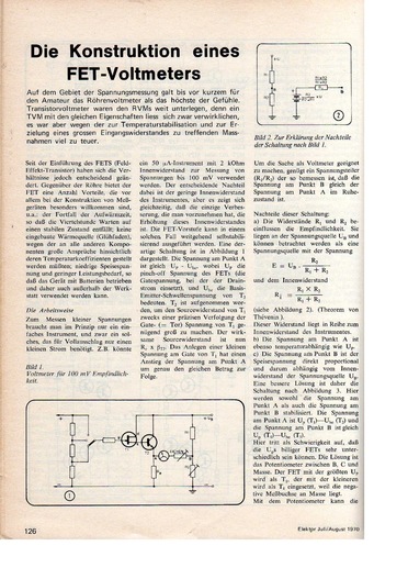  Die Konstruktion eines FET-Voltmeters (MPF103 (= 2N3839), BC109) 