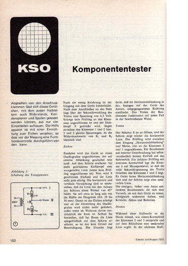  Komponententester (Halbleiter, Widerstand, Kondensator mit Oszilloskop an Trafo testen) 