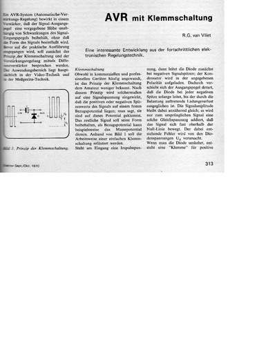  AVR mit Klemmschaltung (automatische Verst&auml;rkungsregelung mit OpAmp 709, BCY87) 