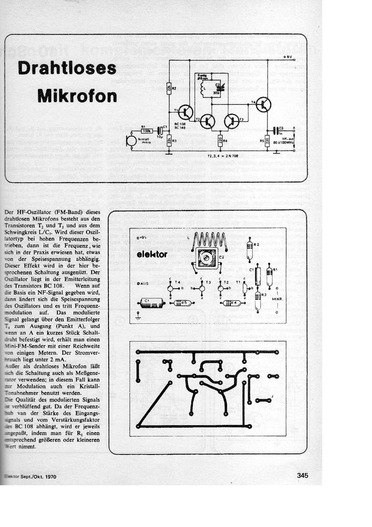  Drahtloses Mikrofon (mini FM-Sender 80-100 MHz mit BC108) 