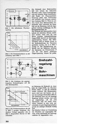  Drehzahlregelung f&uuml;r Bohrmaschinen (mit Thyristor) 