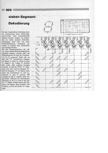  Sieben-Segment-Dekodierung (mit Transistoren) 