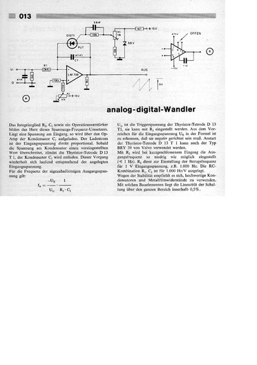  Analog-Digital-Wandler (S&auml;gezahn mit LM709, Thyristor) 