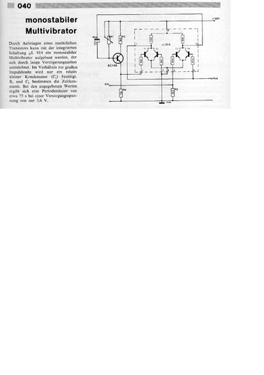  Monostabiler Multivibrator (uL914 mit BC148 erweitern) 