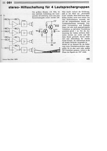  Stereo-Hilfsschaltung f&uuml;r 4 Lautsprechergruppen (Phasendrehung) 