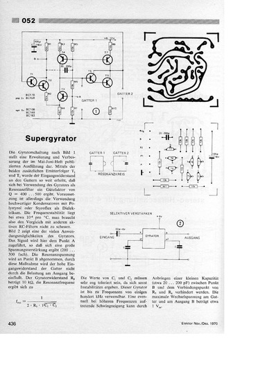  Supergyrator (Erweiterung zum Gyrator aus Heft 05-06/70) 