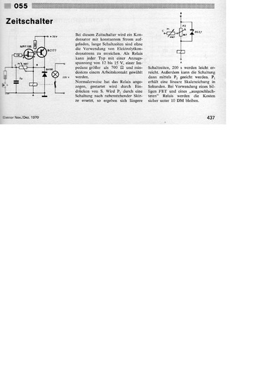  Zeitschalter (bis 200 Sekunden, MPF105, BC177, Relais) 