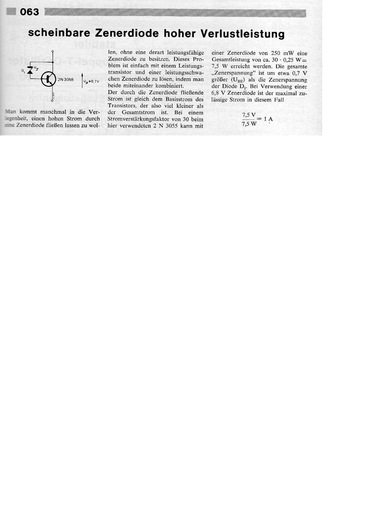 Scheinbare Zenerdiode hoher Verlustleistung (Zener + 2N3055)
