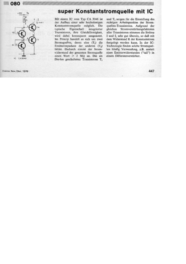  Super-Konstantstromquelle mit IC (mit CA3046) 