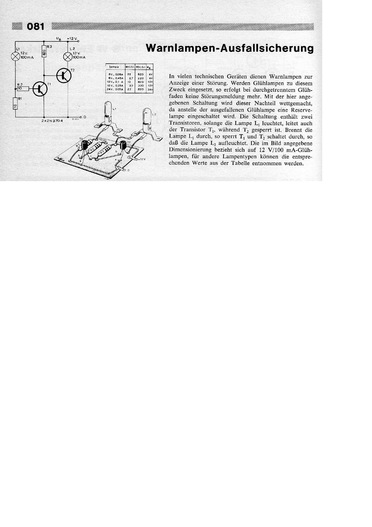  Warnlampen-Ausfallsicherung (Transistor schaltet Ersatzlampe ein) 