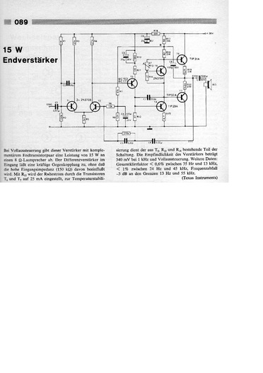  15-W-Endverst&auml;rker (mit 2N3078, BC153, TIP29/31/32, 2N3704) 