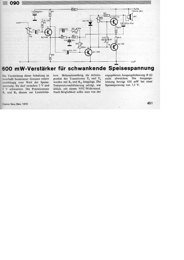  600-mW-Verst&auml;rker f&uuml;r schwankende Speisespannung 