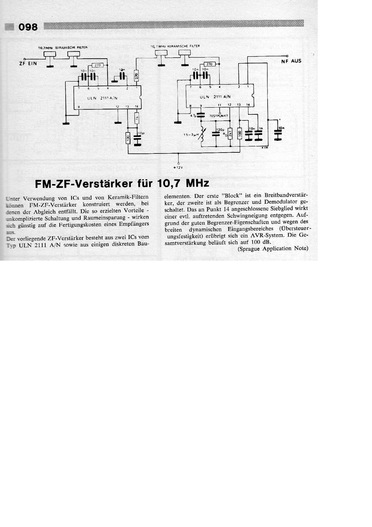  FM-ZF-Verst&auml;rker f&uuml;r 10,7 MHz (mit 2x ULN2111) 