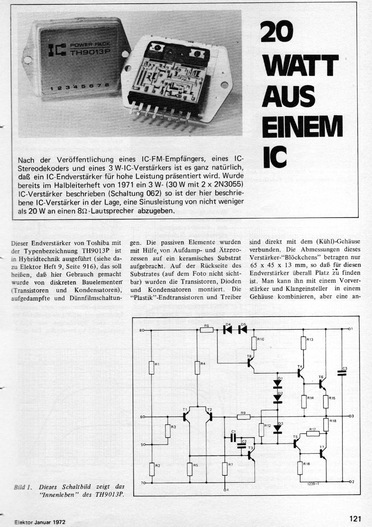  20 Watt aus einem IC (mit Toshiba Hybridbaustein TH9013P) 