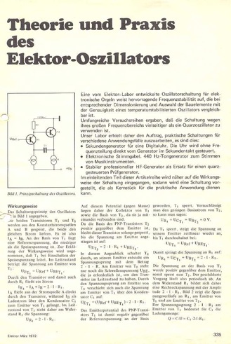  Theorie und Praxis des Elektor-Oszillators (Oszillator f&uuml;r Orgeln) 