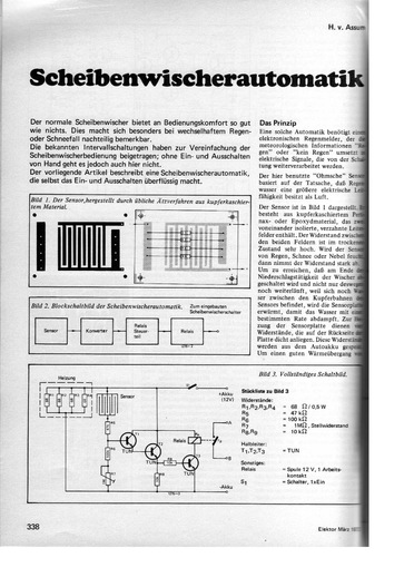  Scheibenwischerautomatik (Wischer wird mit Feuchte-Schalter aktiviert) 