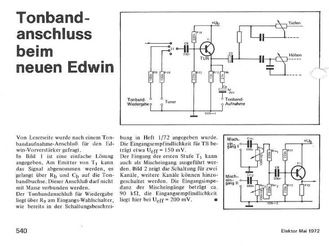  Tonbandanschluss beim neuen Edwin 