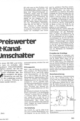  Preiswerter 2-Kanal Umschalter (Signalmultiplexer f&uuml;r Oszillograph, 7401) 