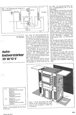  Auto-Endverst&auml;rker 20 W/12 V (mit AD149) 