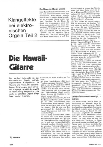  Klangeffekte bei elektronischen Orgeln, Teil 2 (Die Hawaii-Gitarre) 