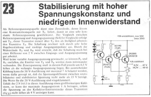  Stabilisierung mit hoher Spannungskonstanz (einstellbar 4,2 - 47 V, 7 A) 