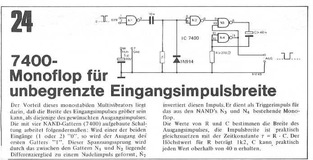  7400-Monoflop f&uuml;r unbegrenzte Eingangsimpulsbreite 