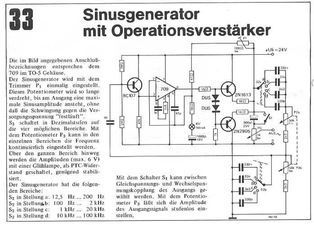  Sinusgenerator mit Operationsverst&auml;rker (mit 709, 2N1613, 2N2905) 