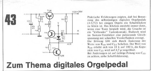  Zum Thema digitales Orgelpedal (Klick vermeiden) 