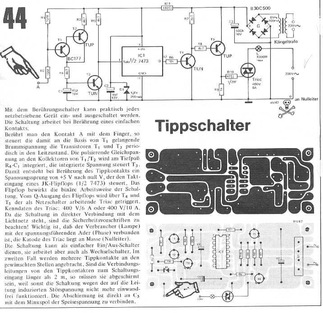  Tippschalter (Ber&uuml;hrungsschalter mit 7473, Triac) 