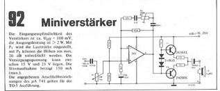  Miniverst&auml;rker (2 W mit 741, 2N1613, 2N2905) 