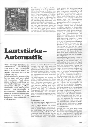  Lautst&auml;rke-Automatik (AVR, automatische Lautst&auml;rkeregelung mit L&auml;mpchen + LDR) 