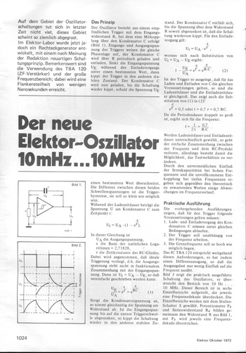  Der neue Elektor-Oszillator 10 mHz-10 MHz (mit TBA120) 