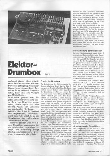  Elektor-Drumbox, Teil 1 (elektronisches Schlagzeug) 