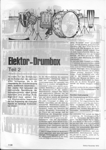  Elektor-Drumbox, Teil 2 (elektronisches Schlagzeug) 