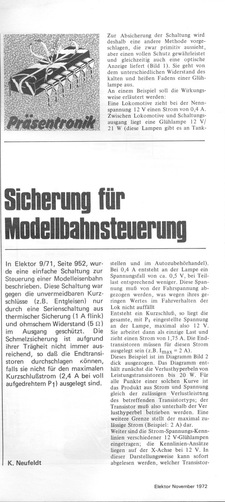  Sicherung f&uuml;r Modellbahnsteuerung 