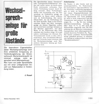  Wechselsprechanlage f&uuml;r gro&szlig;e Abst&auml;nde (Eindrahtverbindung) 