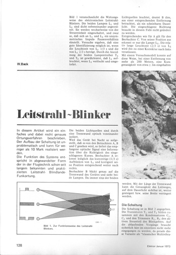  Leitstrahl-Blinker (2 station&auml;re Lichtquellen zeigen Richtungsabweichung an, Kfz) 
