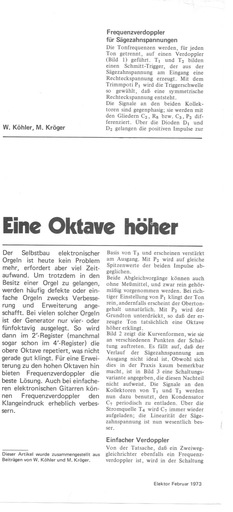  Eine Oktave h&ouml;her (Frequenzverdoppler f&uuml;r elektr. Orgeln und Gitarren) 