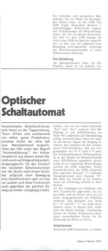  Optischer Schaltautomat (Richtungsempfindliche Lichtschranke) 