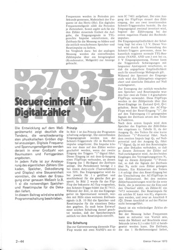  Steuereinheit f&uuml;r Digitalz&auml;hler (Zeitbasis, Dekaden-Resetpulse) 