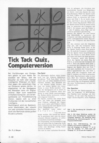  Tick Tack Quiz, Computerversion (Tic-Tac-Toe-Spiel mit TTL-ICs aufgebaut) 