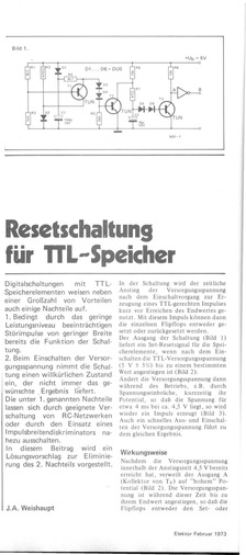  Resetschaltung f&uuml;r TTL-Speicher 