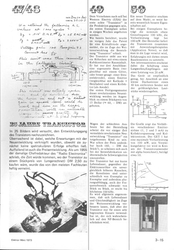  25 Jahre Transistor (Darstellung der Entwicklung) 