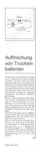  Auffrischen von Trockenbatterien (Ladeschaltung) 