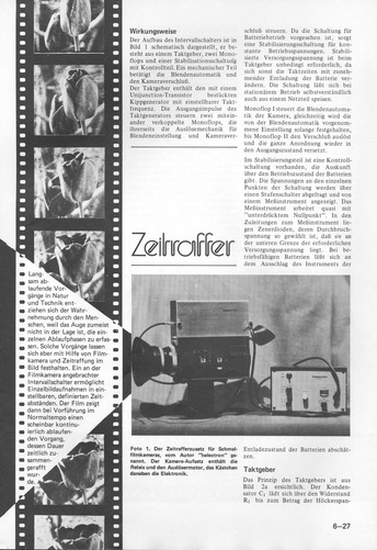  Zeitraffer (Intervallschalter als Steuerung f&uuml;r Schmalfilmkamera) 