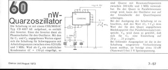  nW-Quarz-Oszillator 
