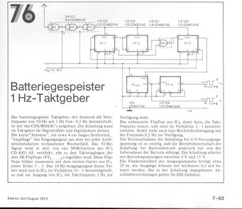  Batteriegespeister 1-Hz-Taktgeber 
