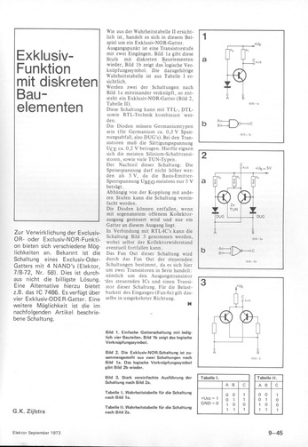  Exklusiv-Funktion mit diskreten Bauelementen (Ex-OR, Ex-NOR) 